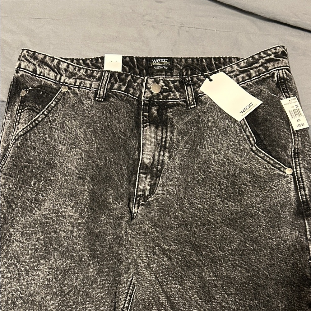 Wesc Charcoal Acid Wash Relaxed Jeans